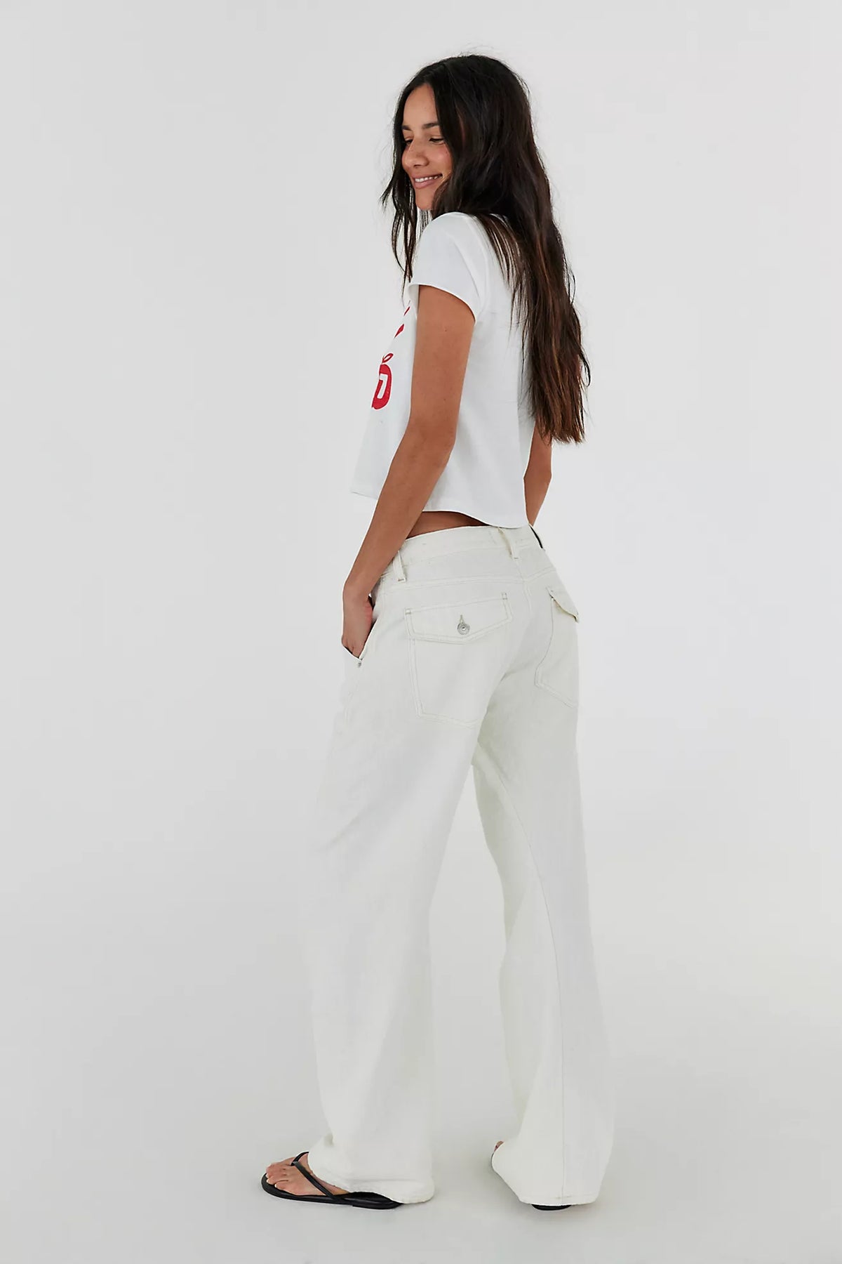 Free People - Highland Low-Rise Twisted Bowed Jeans - We The Free