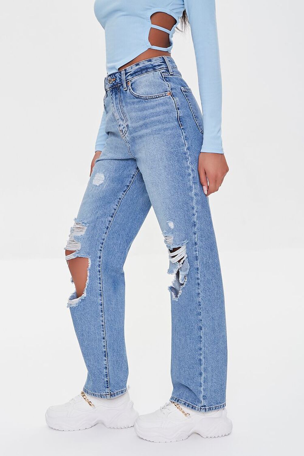 Premium Destroyed 90s-Fit Jeans - Forever21