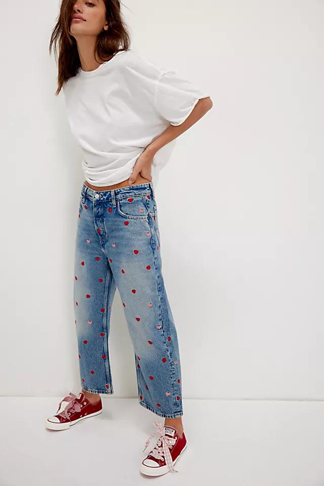Free People - Deep Trance Embroidered Dropped Boyfriend leans - We The Free