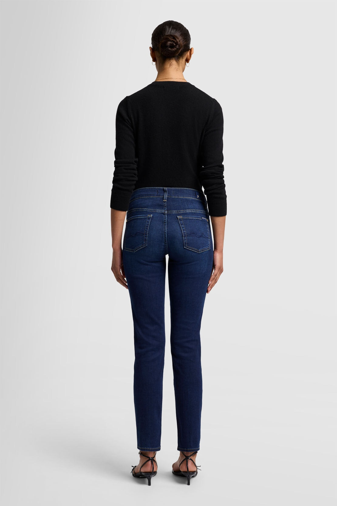 ROXANNE ANKLE Mid Waist Slim dark blue jeans -  7 FOR ALL MANKIND
