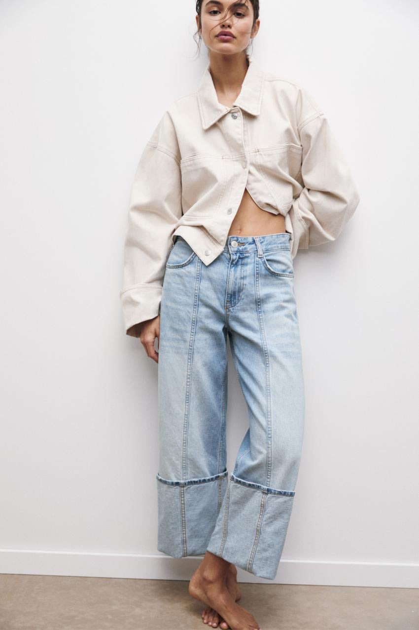 Baggy jeans with turn-up hems - PULL&BEAR