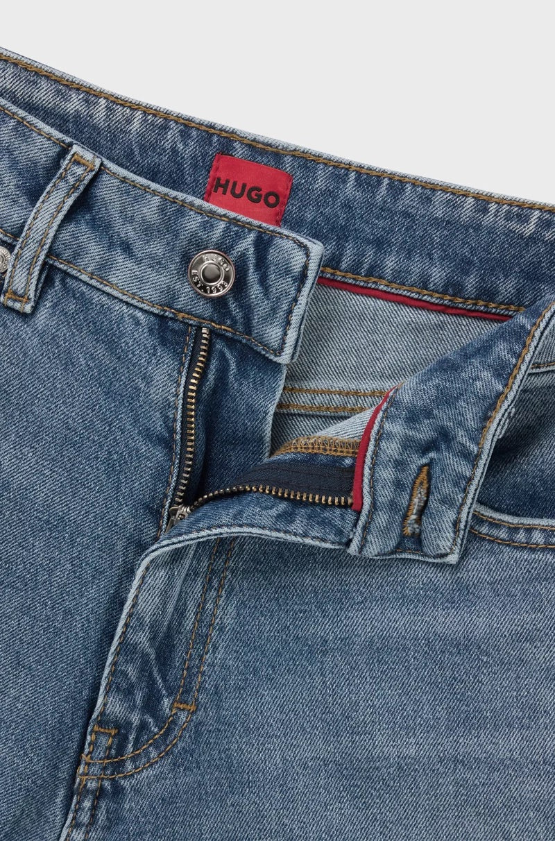 MOM-FIT JEANS IN BLUE COMFORT-STRETCH DENIM - HUGO