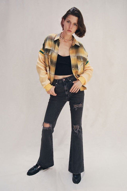 High-Waisted Comfort Stretch Flare Jean - BDG