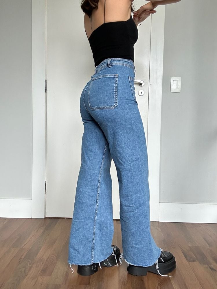 ZW COLLECTION WIDE-LEG HIGH-WAIST JEANS - ZARA