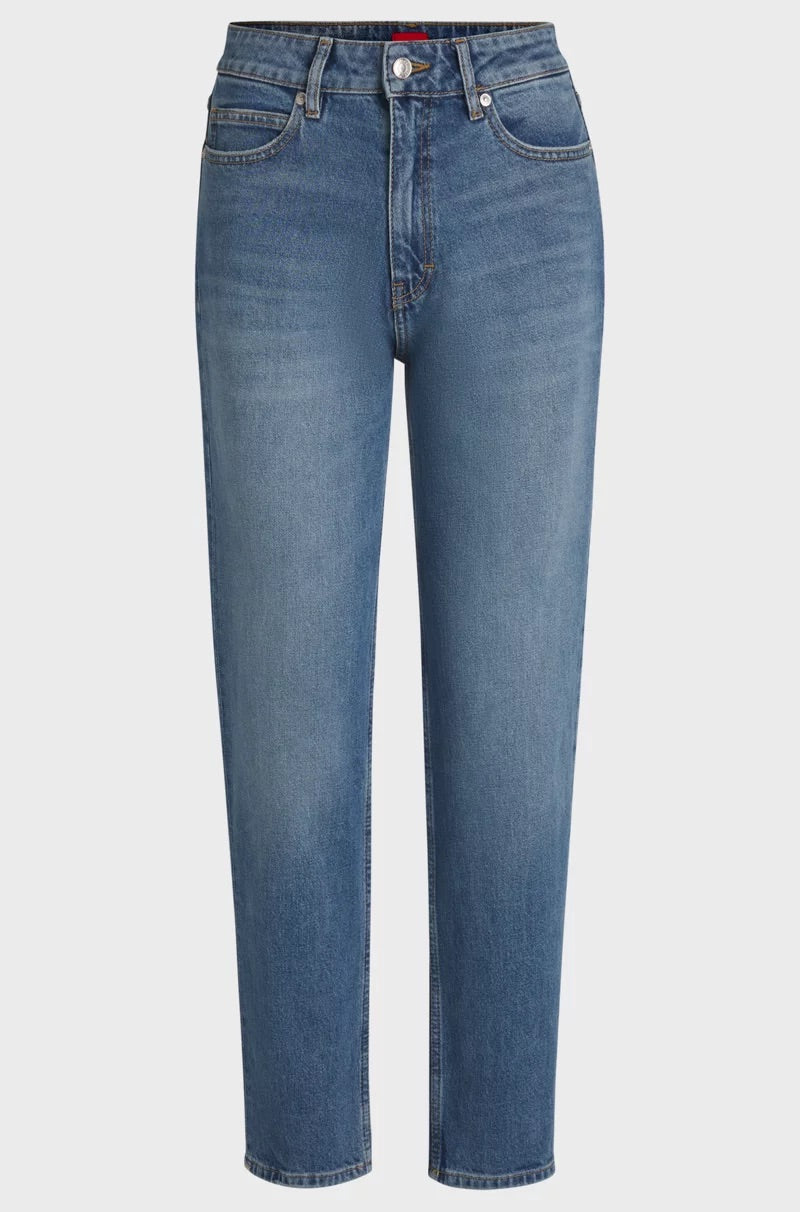 MOM-FIT JEANS IN BLUE COMFORT-STRETCH DENIM - HUGO
