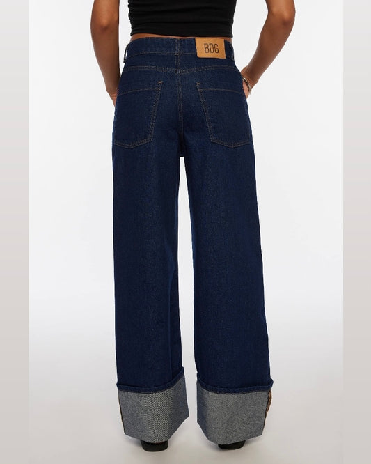 Thea Cuffed Wide Leg Jean - BDG