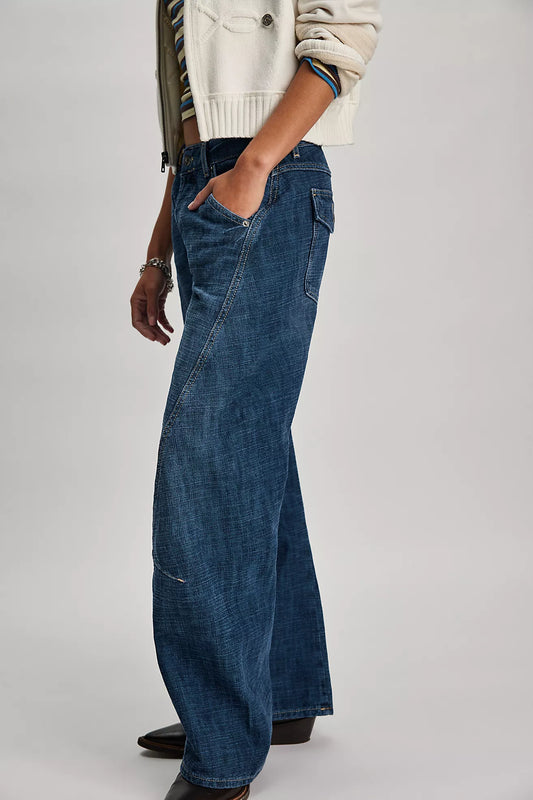 Free People - Highland Low-Rise Twisted Bowed Jeans - We The Free