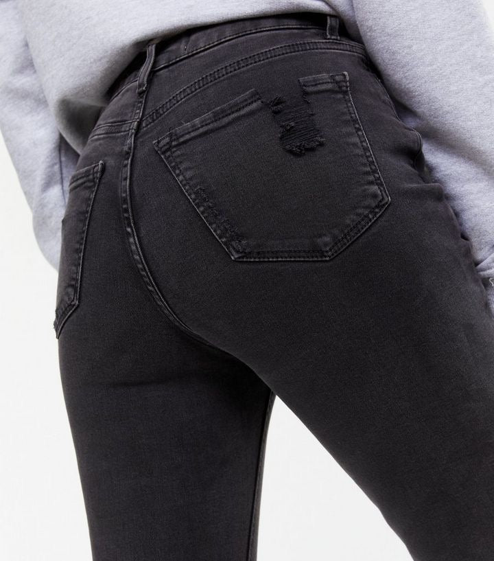 Ripped High Rise Skinny Jeans - New look
