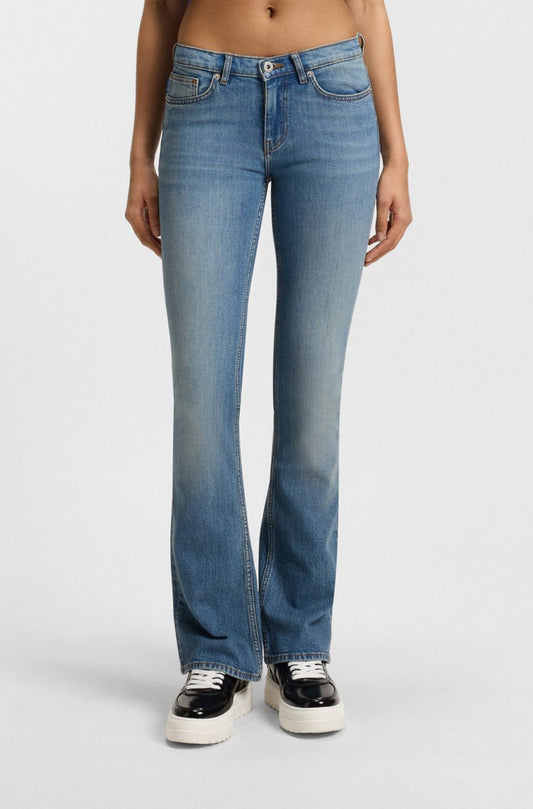FLARED-LEG JEANS IN ATLANTIC-BLUE COMFORT-STRETCH DENIM - HUGO