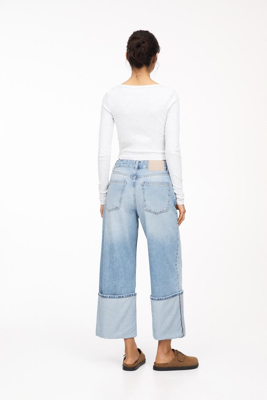 Baggy jeans with turn-up hems - PULL&BEAR