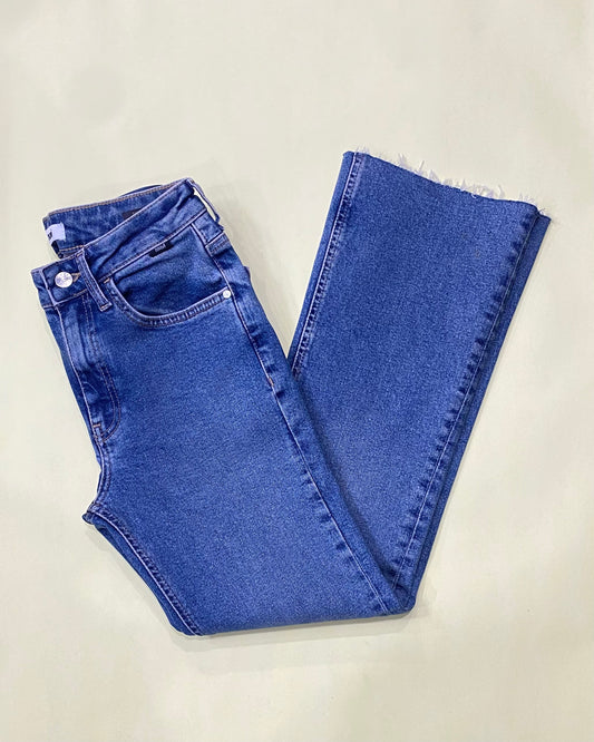 Maria Flare Jeans Mid Rise | Mid Brushed Flex Bright Blue - Mavi