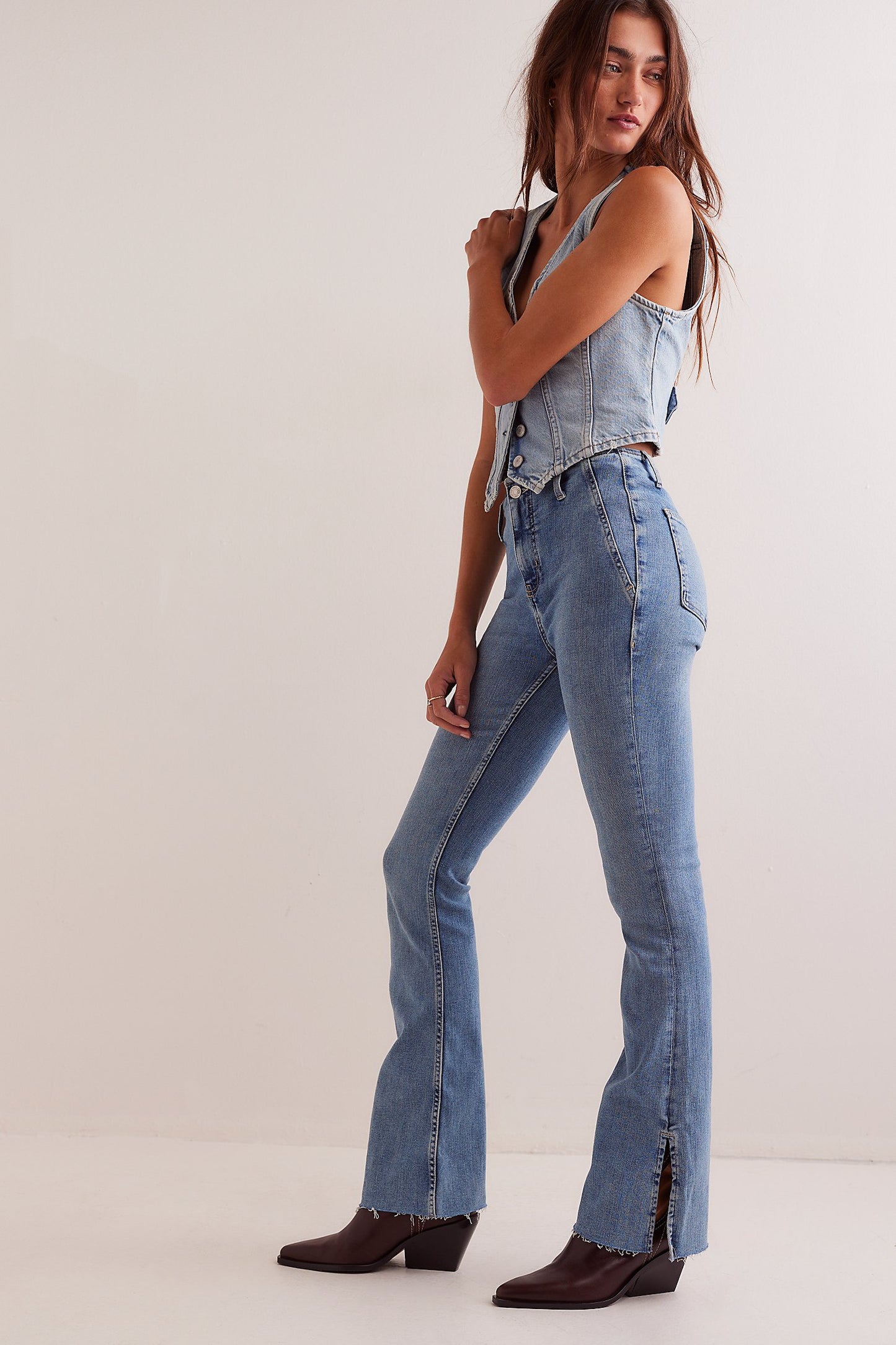 Level Up Slit Flare Jean - we the free