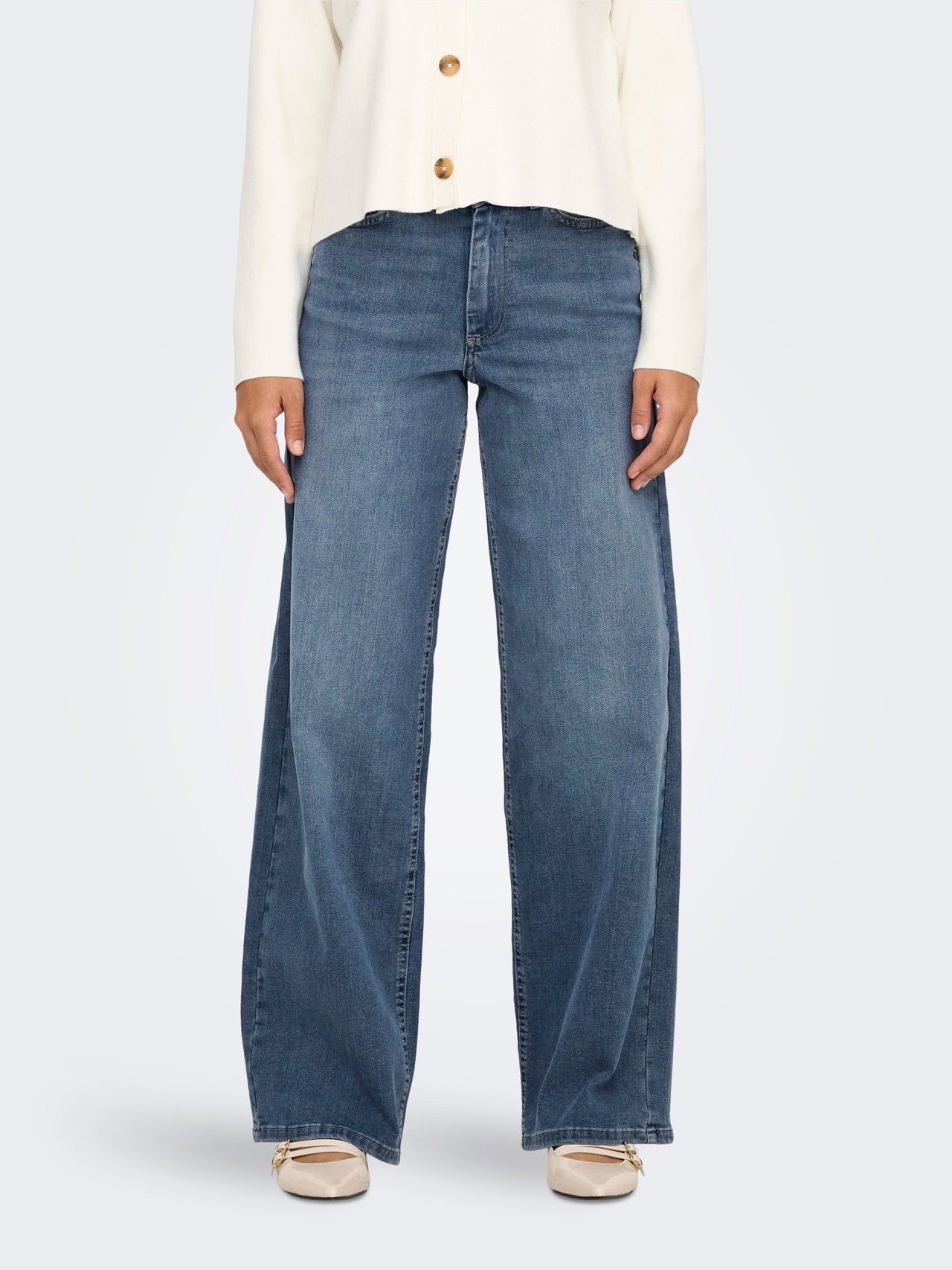 ONLMADISON HIGH WAIST WIDE LEG FIT JEANS - ONLY