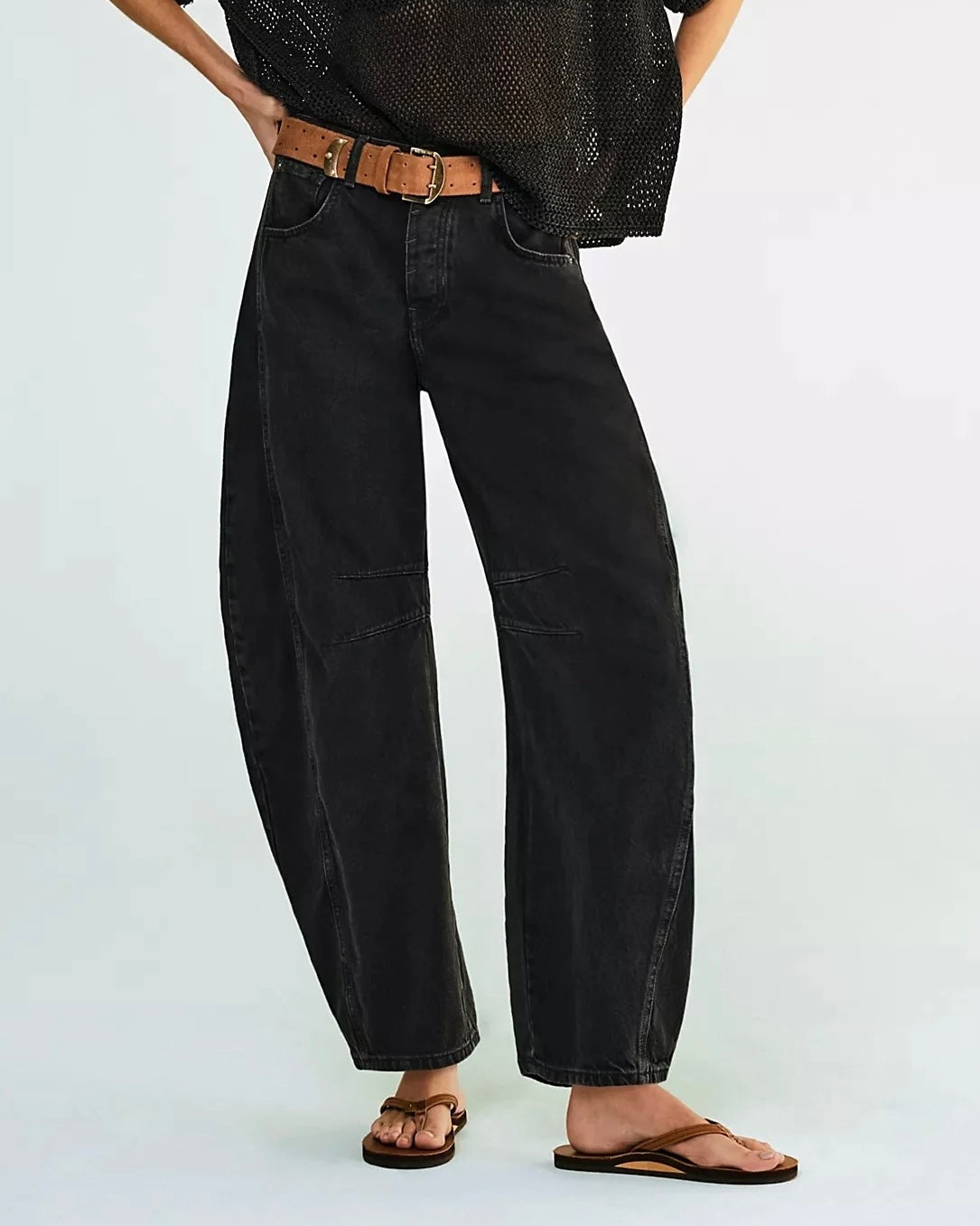 Free People - We The Free Good Luck Mid-Rise Barrel Jeans