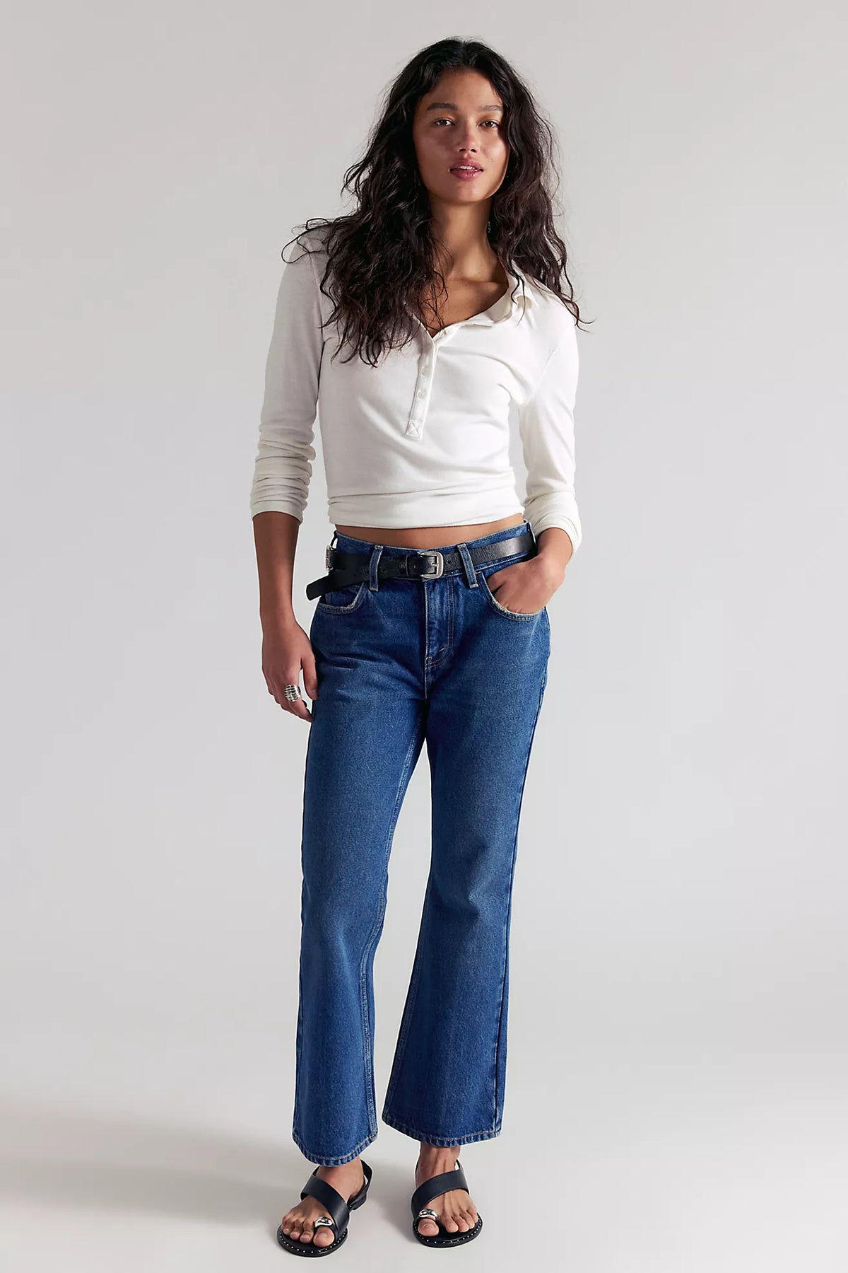 Free People - Elowen Cropped Flare Jeans-We The Free
