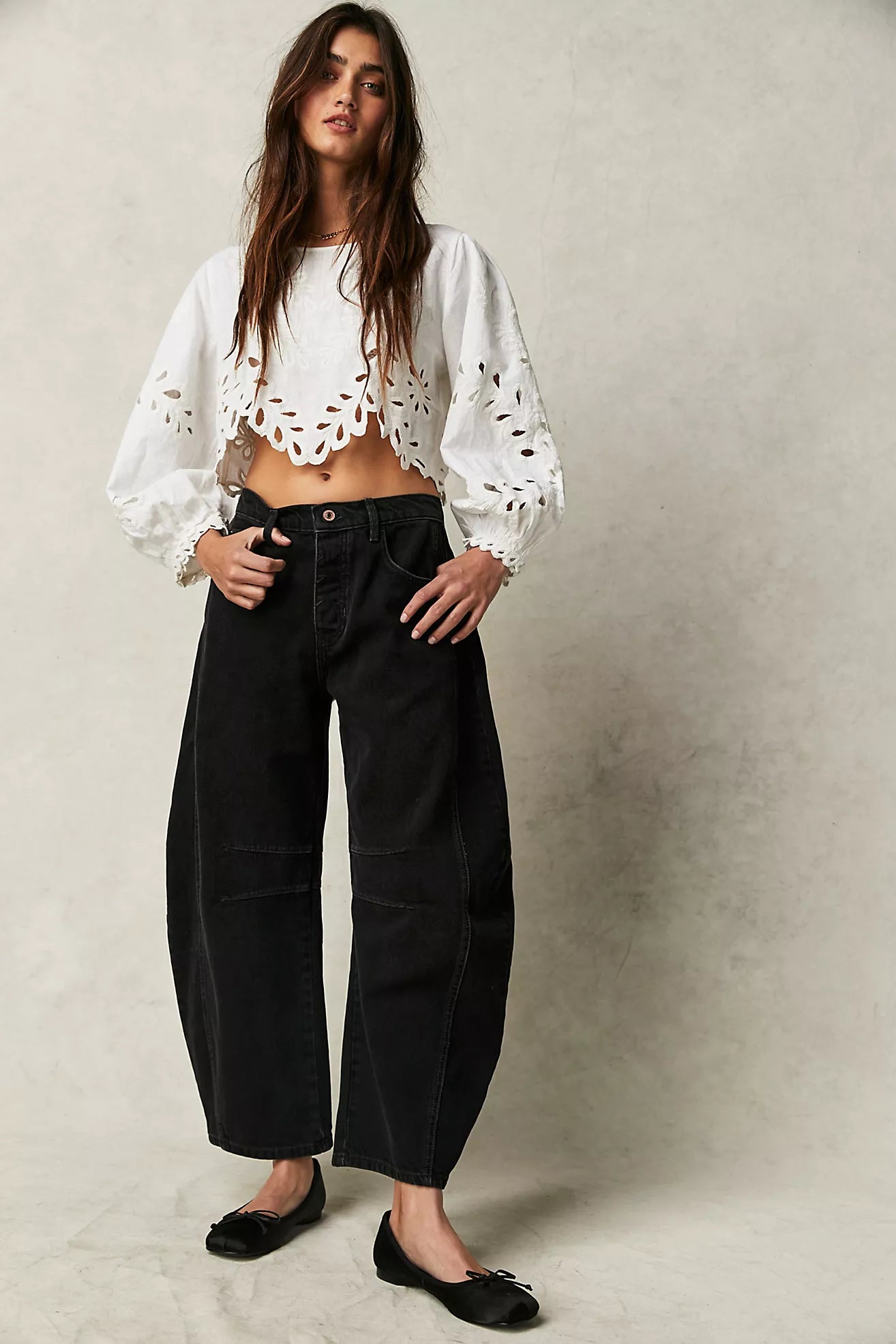 Free People - We The Free Good Luck Mid-Rise Barrel Jeans