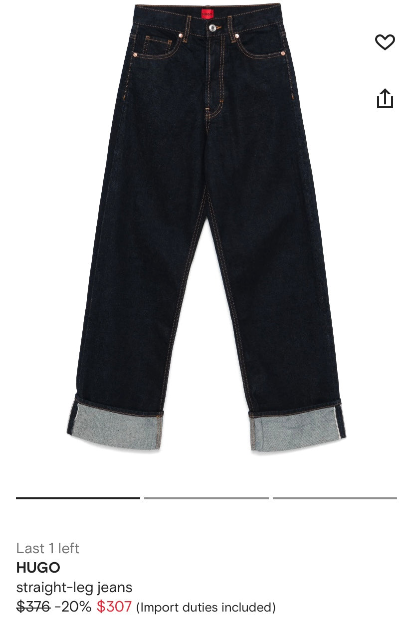 Loose-Fit Turn Up Jeans - HUGO