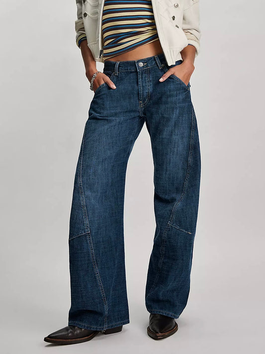 Free People - Highland Low-Rise Twisted Bowed Jeans - We The Free
