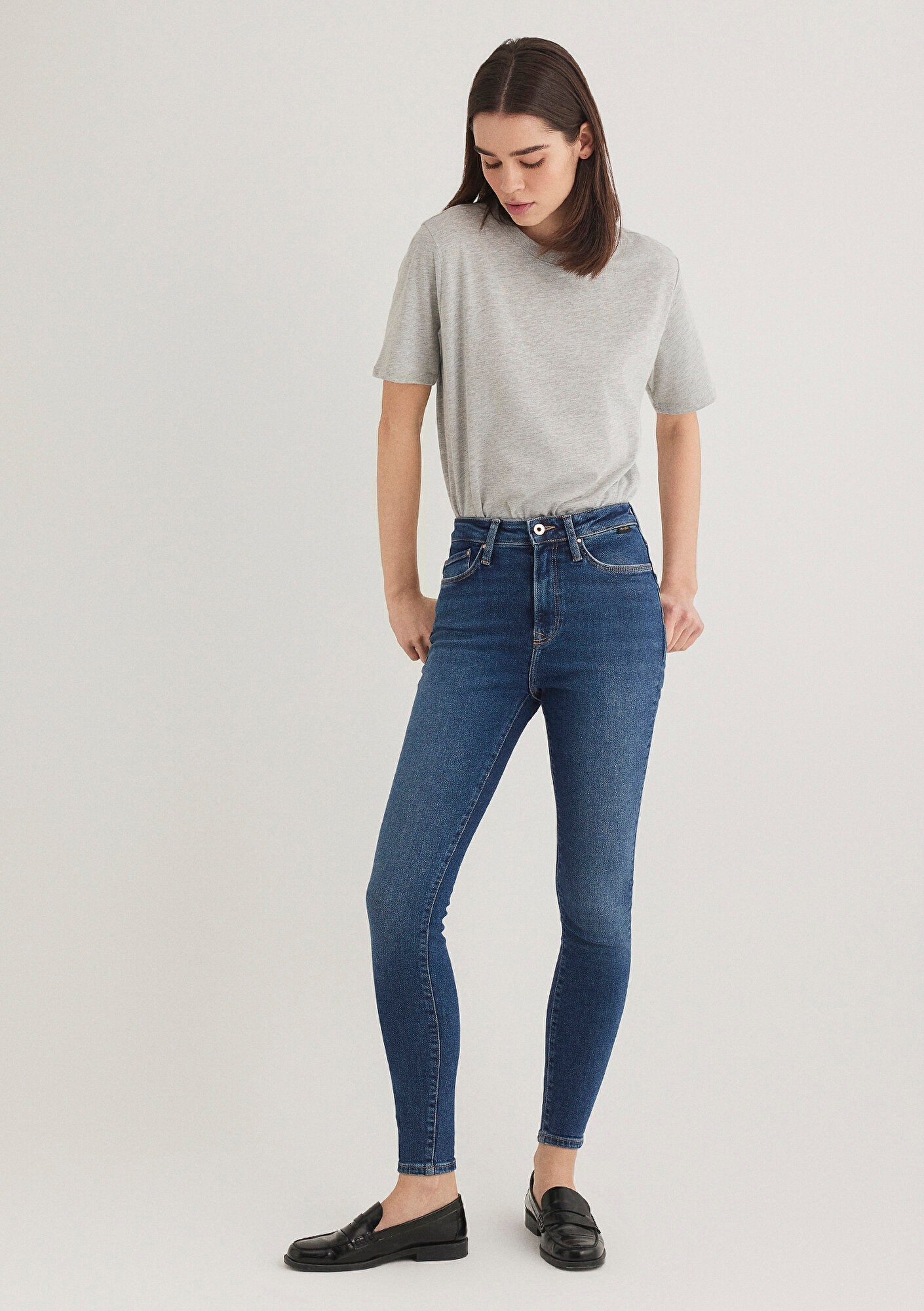 Serenay Dark Gold Shape Super Skinny Jean Pants - Mavi