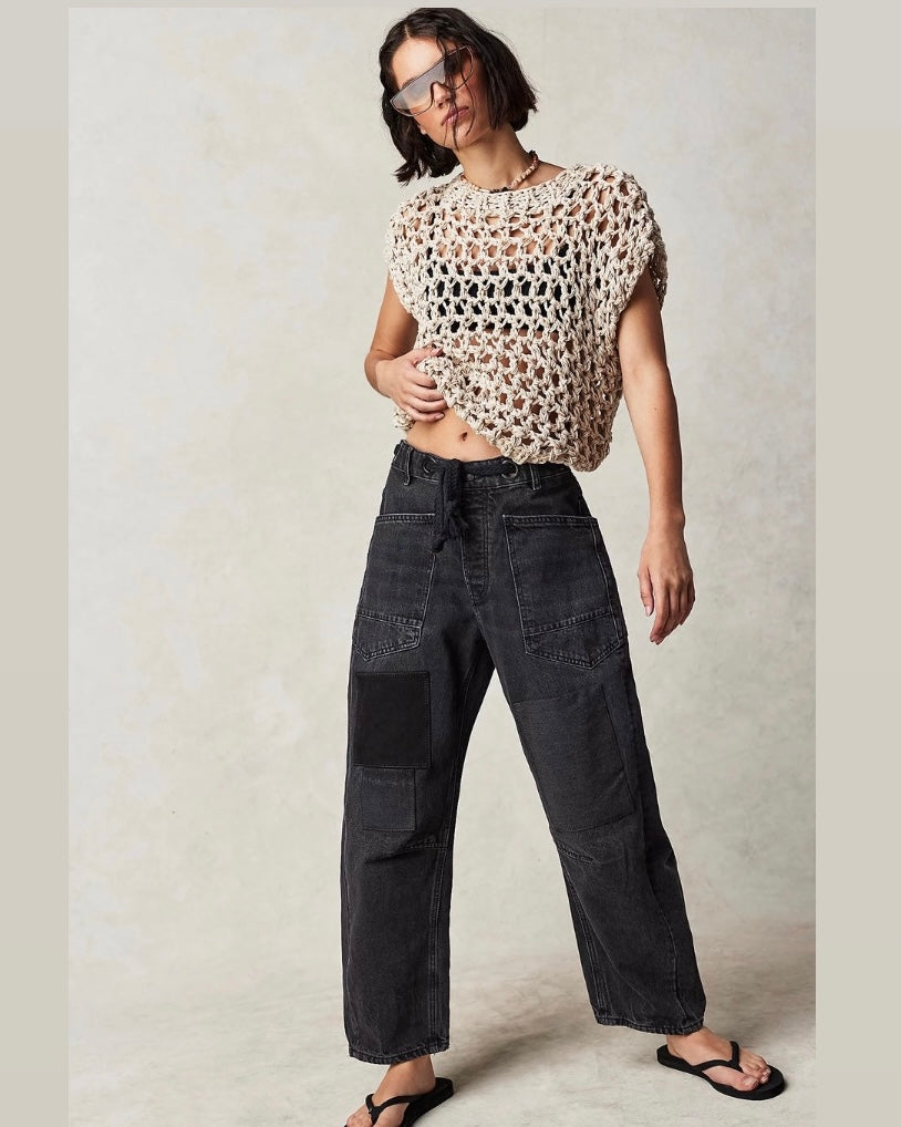 Moxie Pull-On Barrel Jeans- Night Hawk- We The Free