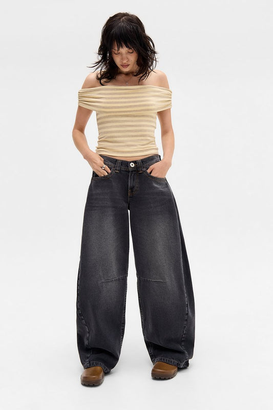 BDG  Kayla Cocoon Womens Low Rise Barrel Jeans