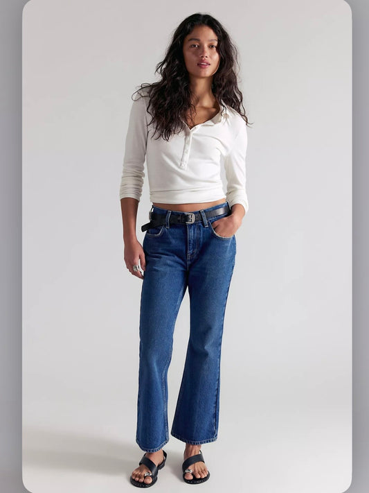 Free People - Elowen Cropped Flare Jeans-We The Free