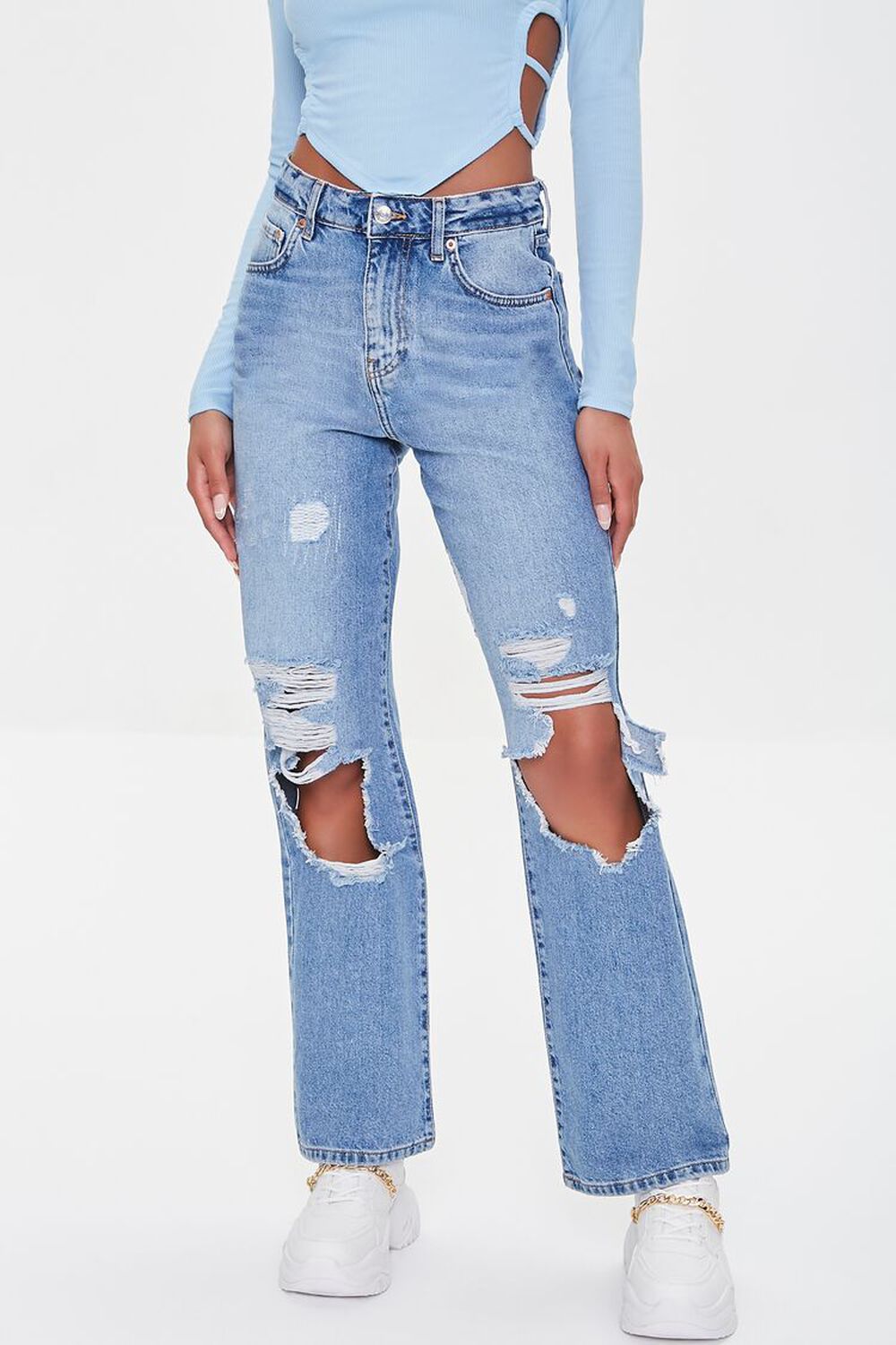 Premium Destroyed 90s-Fit Jeans - Forever21