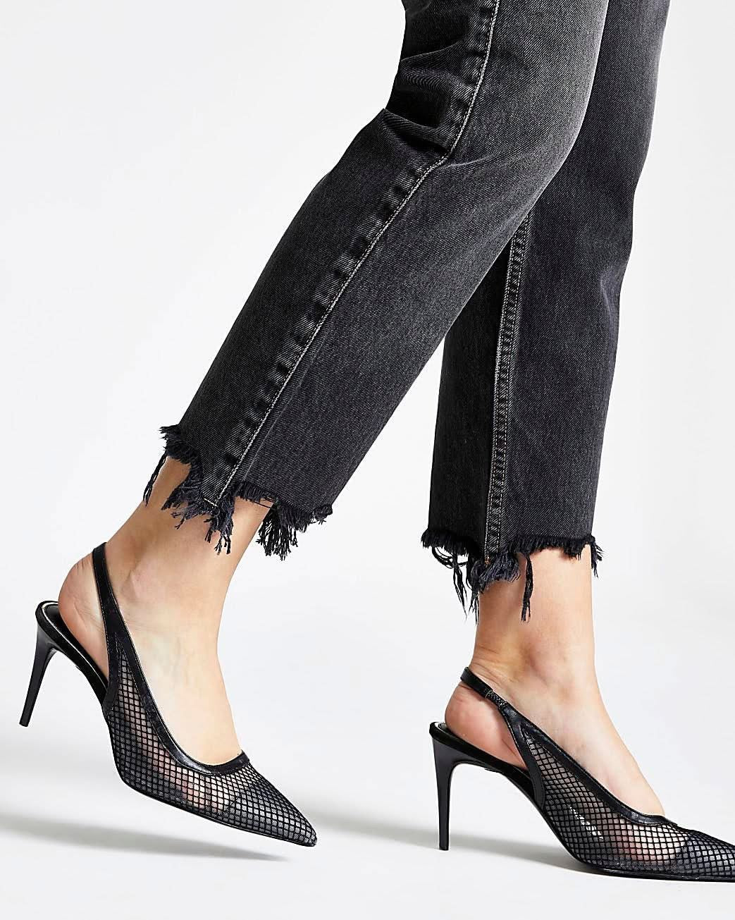 Black Washed Carrie High Rise Mom Jeans - River island