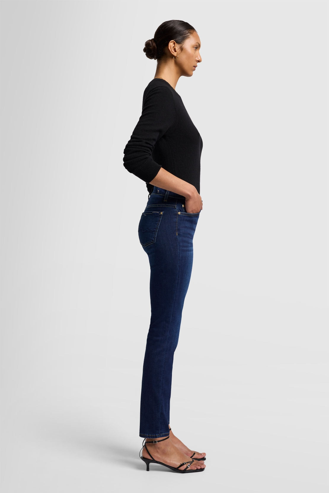 ROXANNE ANKLE Mid Waist Slim dark blue jeans -  7 FOR ALL MANKIND