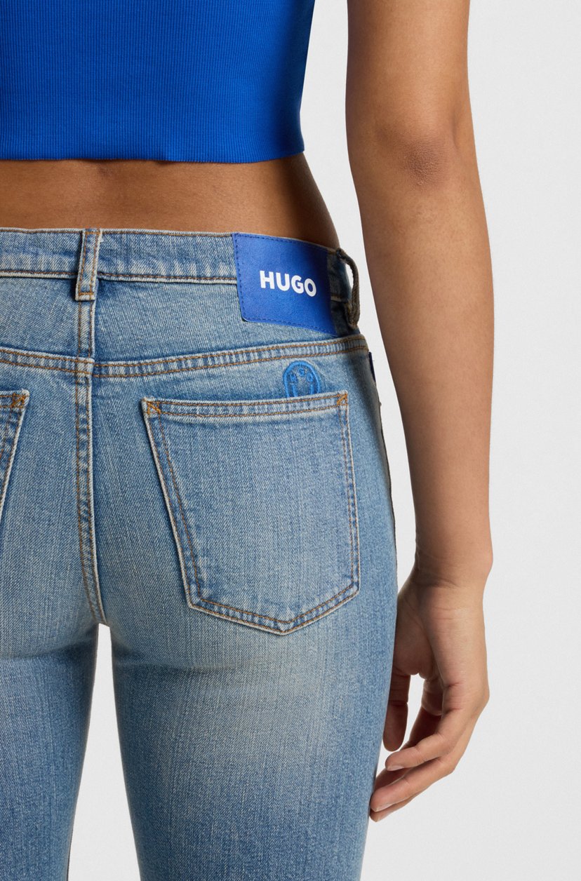 FLARED-LEG JEANS IN ATLANTIC-BLUE COMFORT-STRETCH DENIM - HUGO