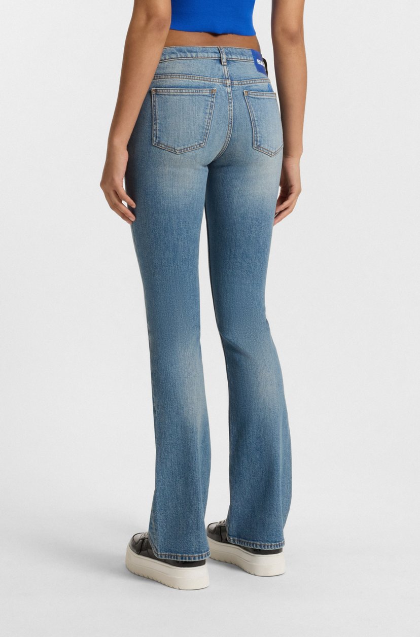 FLARED-LEG JEANS IN ATLANTIC-BLUE COMFORT-STRETCH DENIM - HUGO