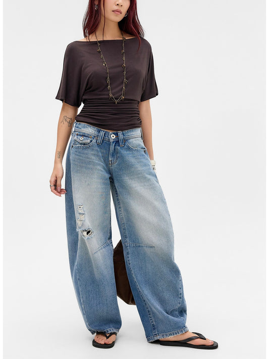 BDG  Kayla Cocoon Womens Low Rise Barrel Jeans