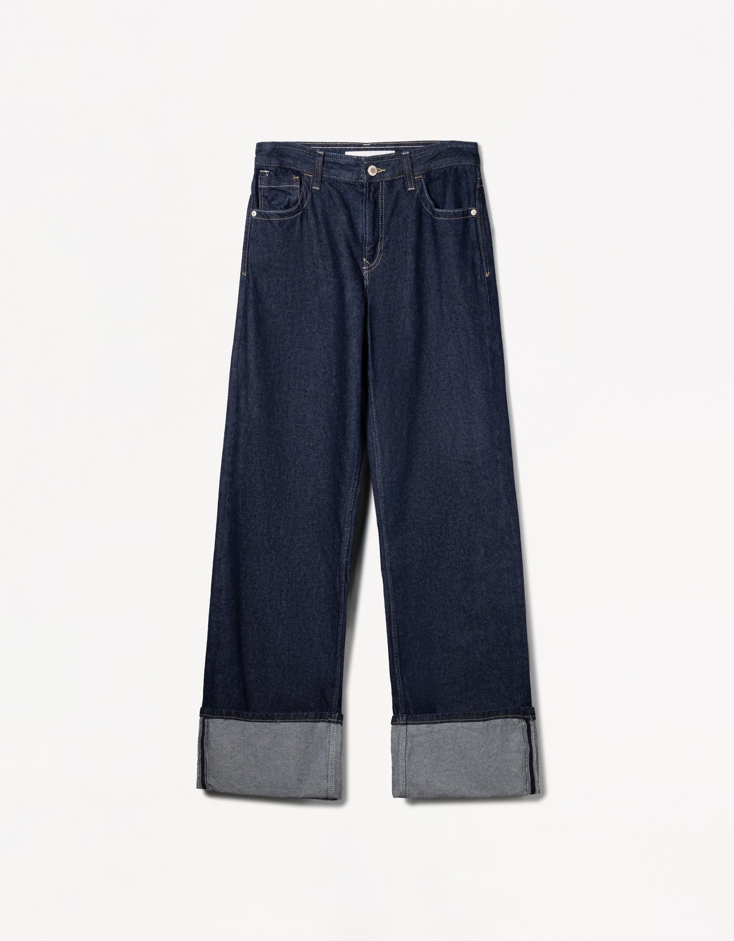 Wide-leg'90s jeans with turn-up hems - Bershka