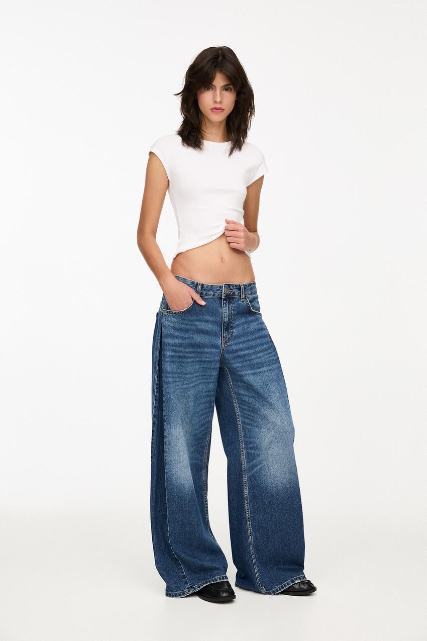 Super wide-leg jeans - PULL&BEAR