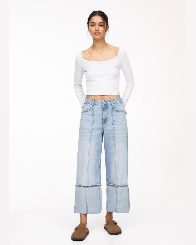 Baggy jeans with turn-up hems - PULL&BEAR