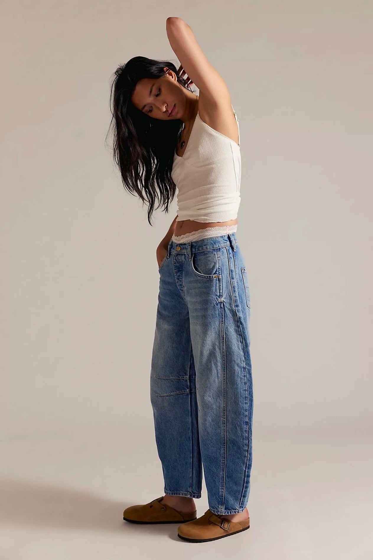 Free People - We The Free Good Luck Mid-Rise Barrel Jeans