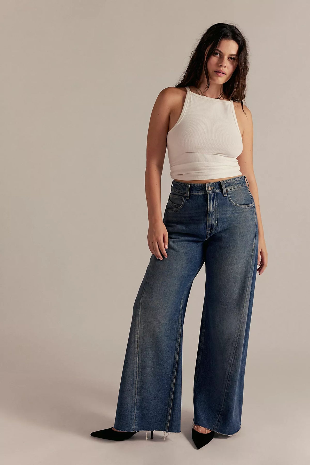 Free People - Alter Ego Wide-Leg Twisted Jeans-We The Free