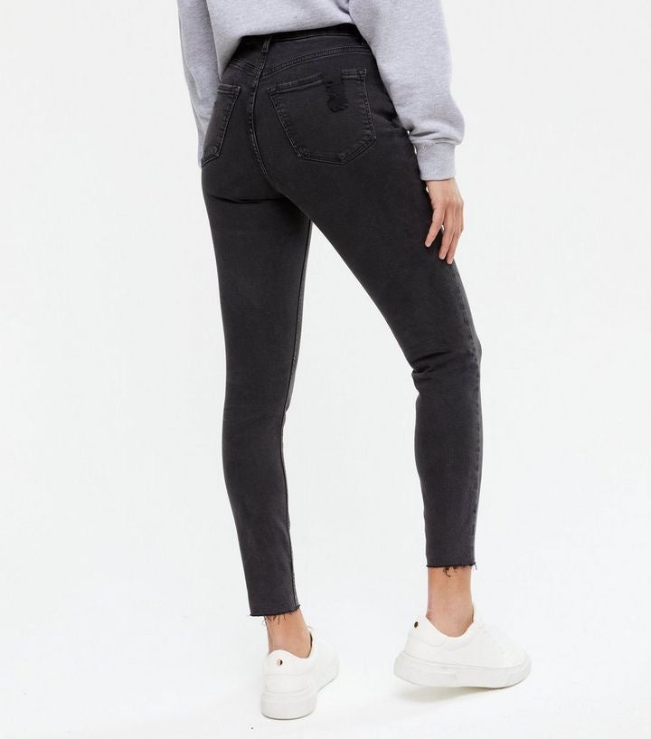 Ripped High Rise Skinny Jeans - New look
