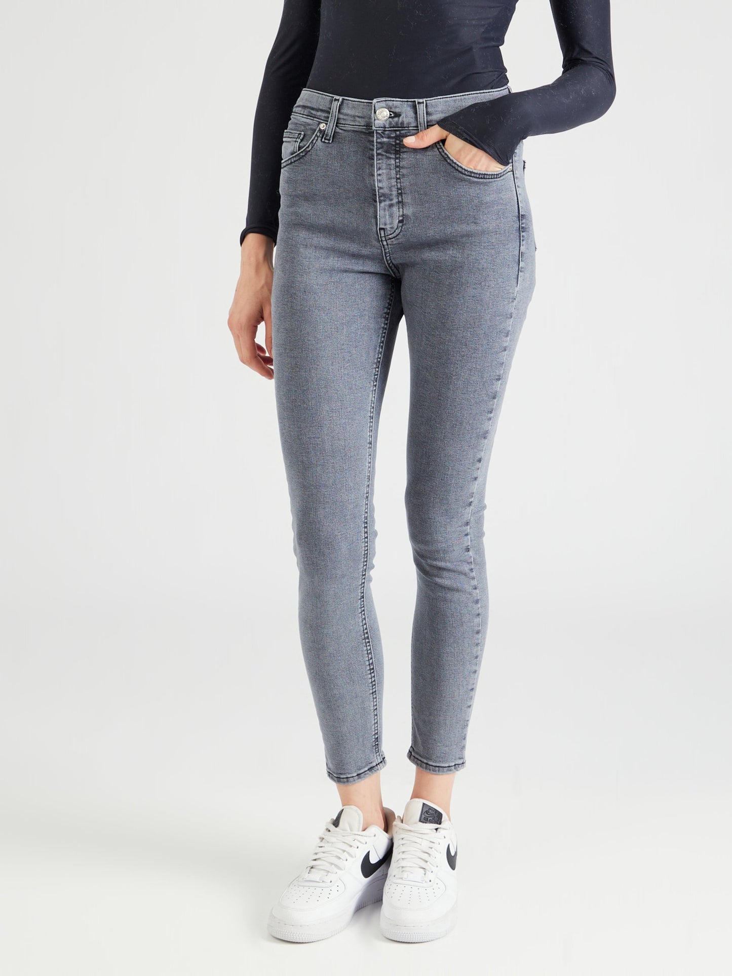 Topshop Jamie high rise skinny jean in grey